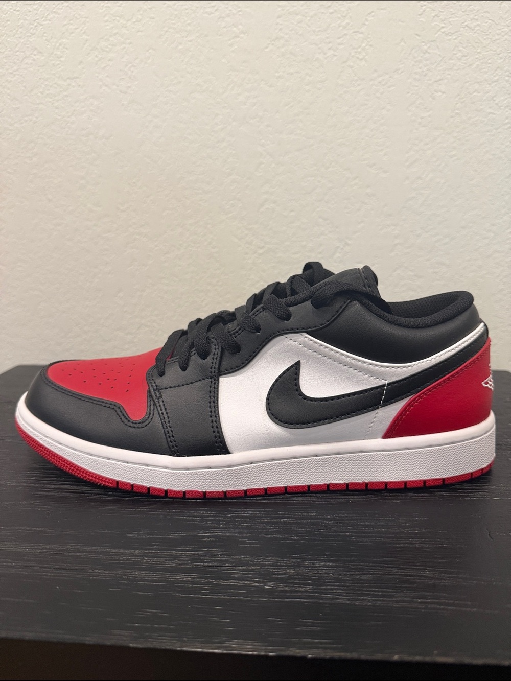 Men's 10.5 Air Jordan Black White and Red Sneakers Brand New without Box